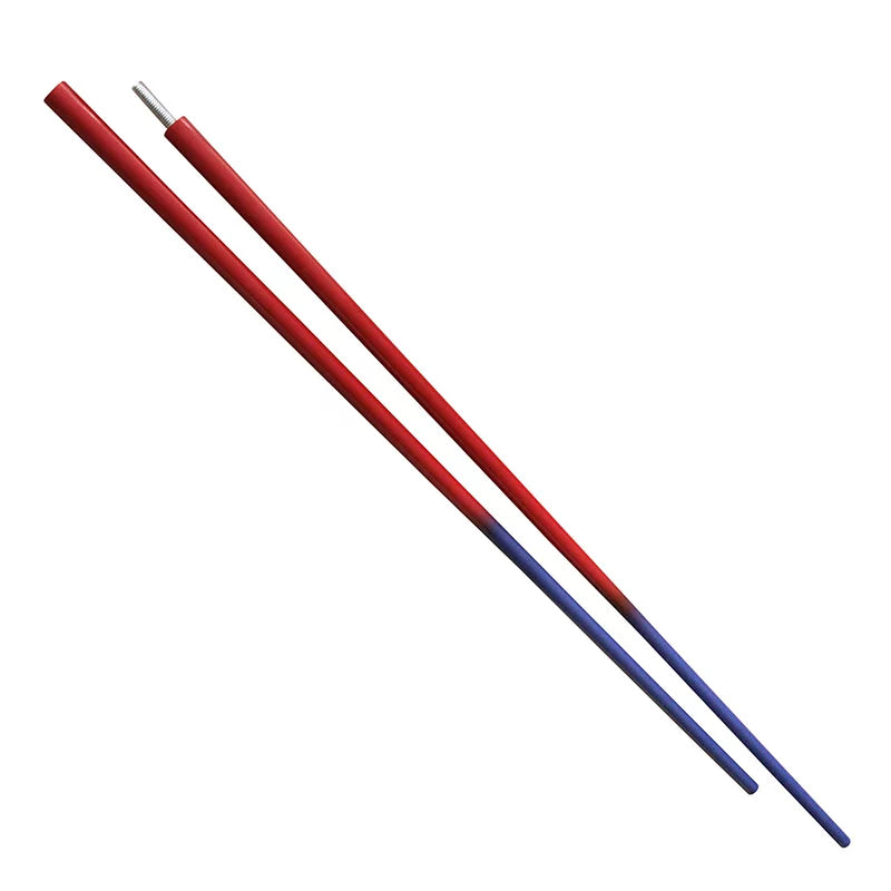 Bâton de combat conique en graphite 182 cm, rouge-bleu - 2 pièces et bâton long amovible