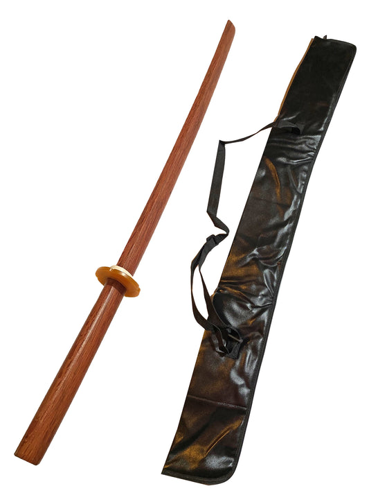 SET Bokken Chêne Rouge avec Sac d'Arme - 100 cm avec Tsuba - Sabre d'Entraînement Japonais