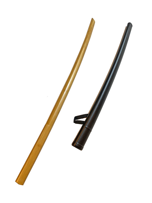 SET Bokken Bambou avec Saya - 102 cm avec Tsuba - Sabre d'entraînement Japonais léger