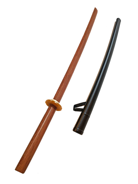 SET Bokken Chêne Rouge avec Saya - 100 cm avec Tsuba - Sabre d'entraînement Japonais