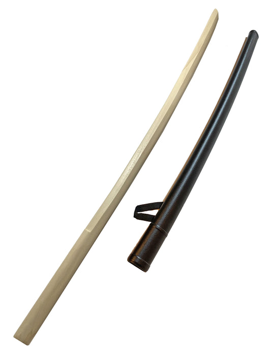 SET Bokken Chêne Blanc avec Saya - 101 cm avec Tsuba - Sabre Japonais en Bois