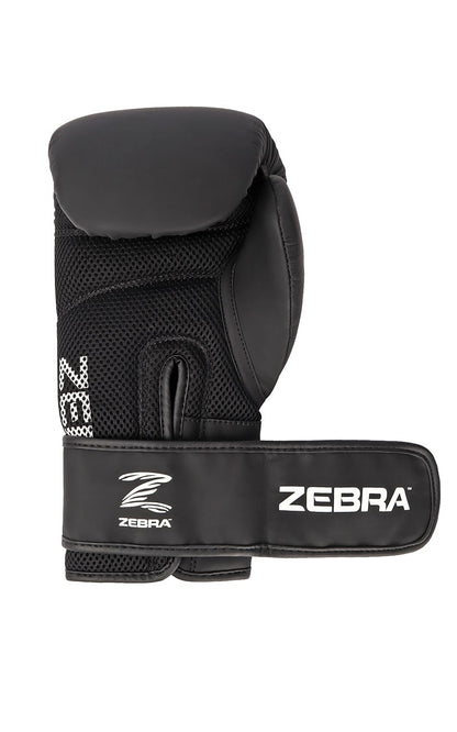 Gants de boxe ZEBRA Fitness PU noir-blanc avec insert en mesh