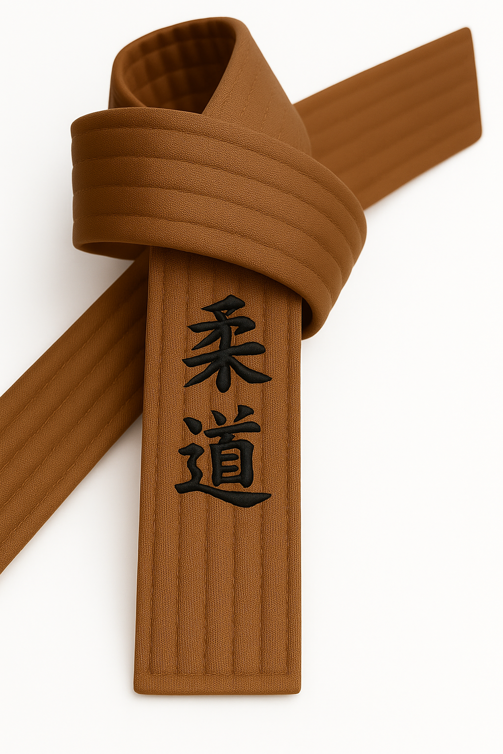 Ceinture de judo marron brodée - Personnages de judo jananisch - Ceinture marron avec broderie Kanji