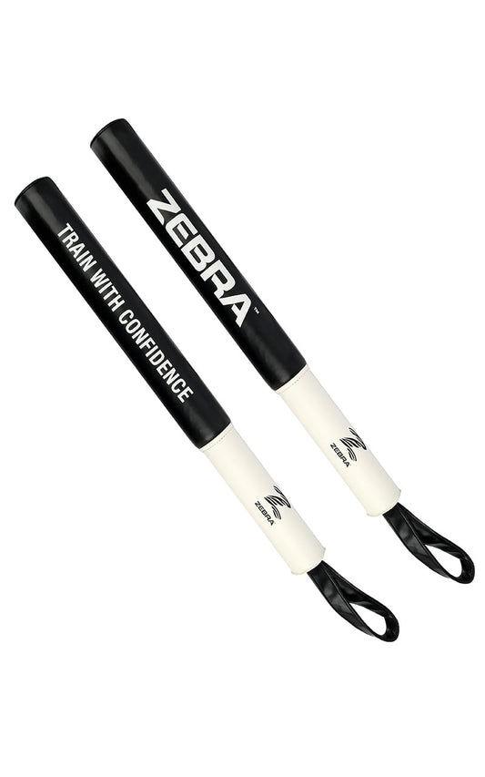 Bâtons d'entraînement souples ZEBRA - Avec boucles de préhension - Speed ​​Sticks Performance Noir et Blanc (Paire)