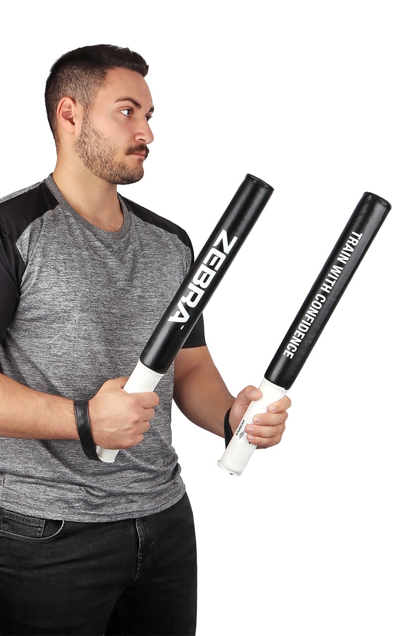 Bâtons d'entraînement souples ZEBRA - Avec boucles de préhension - Speed ​​Sticks Performance Noir et Blanc (Paire)