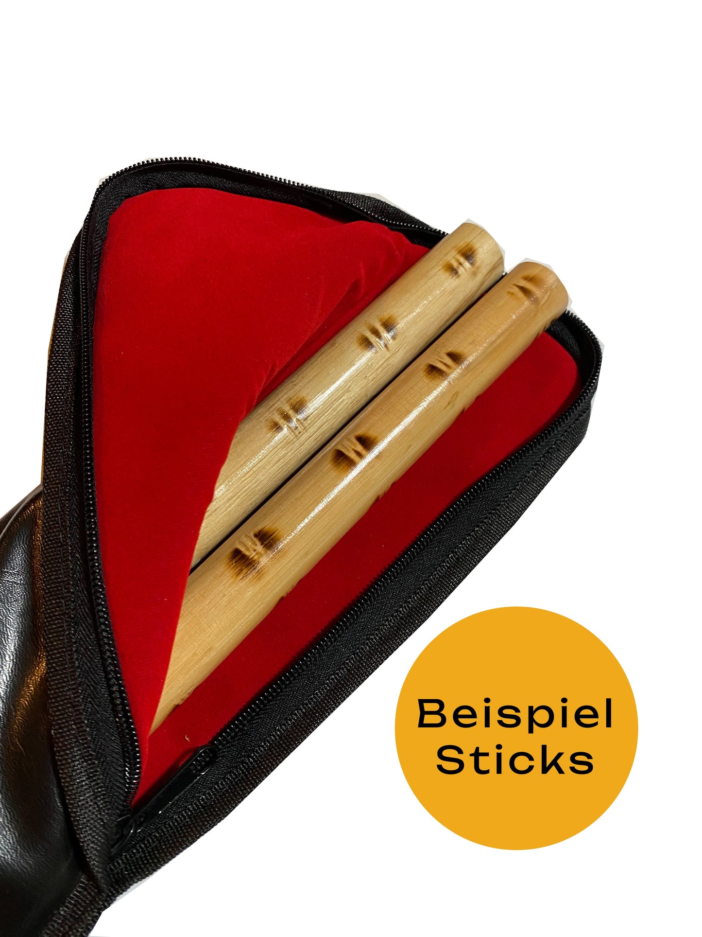 SET Escrima Stick Rotin avec sac d'arme - Bâton 65 cm bois clair - Poncé lisse sans coque extérieure