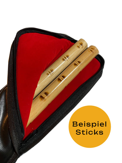 SET Escrima Stick Rotin avec sac d'arme - Bâton 65 cm bois clair - Poncé lisse sans coque extérieure