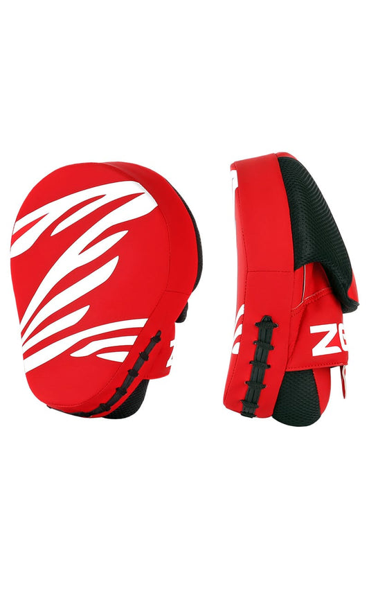 Coussinets de main ZEBRA courbés rouges - grip boule, mesh, très bon amorti (paire)