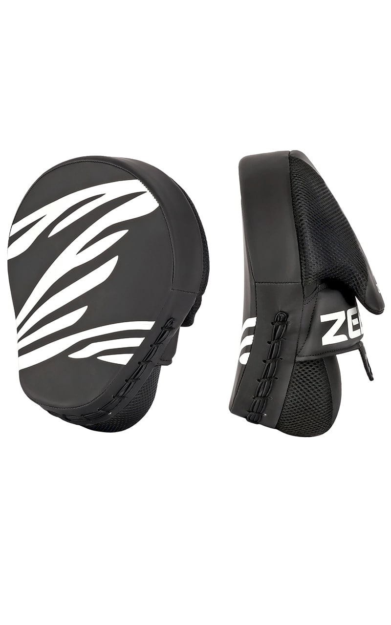 Coussinets de main ZEBRA courbés noirs - grip boule, mesh, très bon amorti (paire)