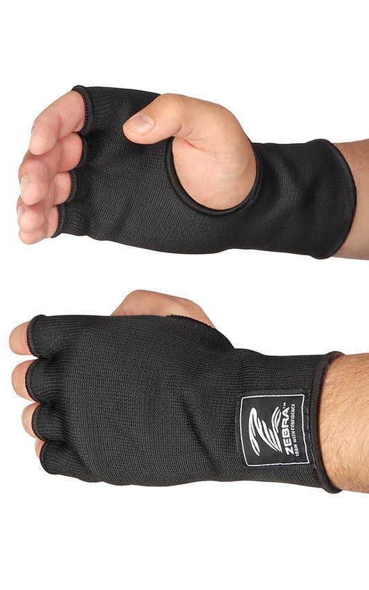 Gants de boxe ZEBRA Fitness Noirs - Bandage, protection de la cheville