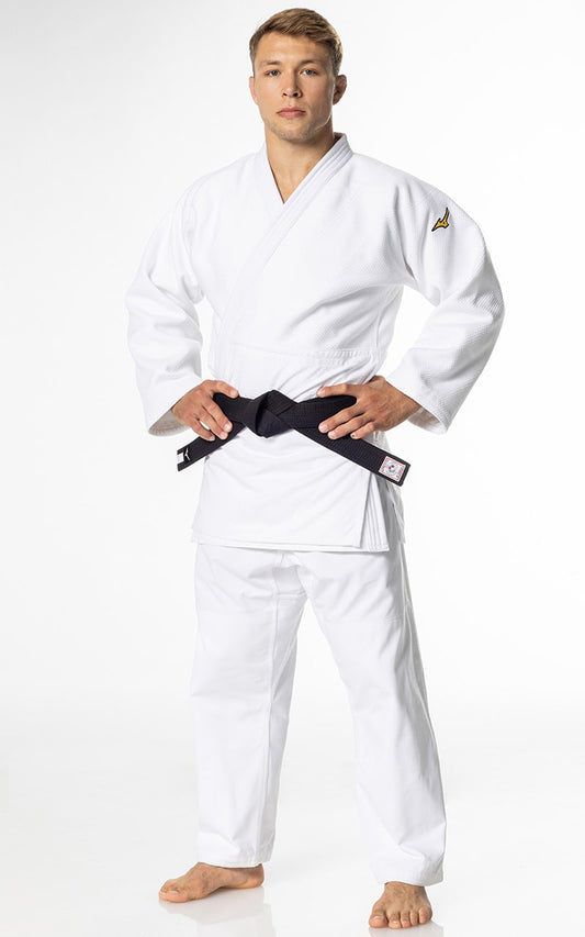 Combinaison de judo MIZUNO Yusho lll IJF blanche - tissu mixte 750g - Ensemble de judo professionnel veste de judo, pantalon de judo avec cordon de serrage