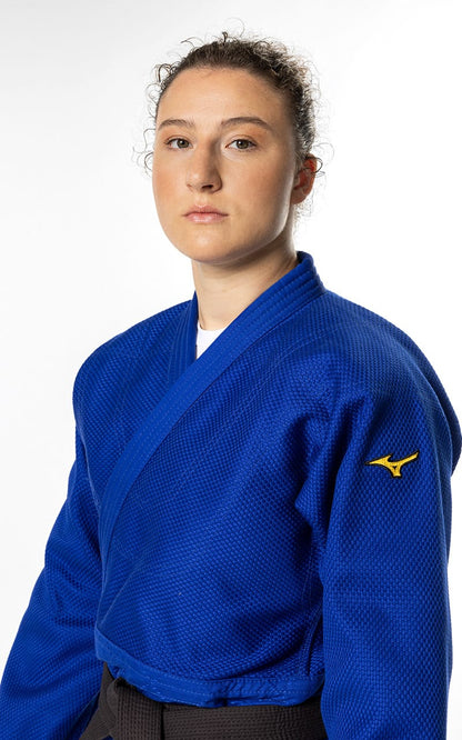 Combinaison de judo MIZUNO Yusho III IJF bleu - 750 g de tissu mixte - Ensemble de judo professionnel Veste de judo, pantalon de judo avec cordon de serrage
