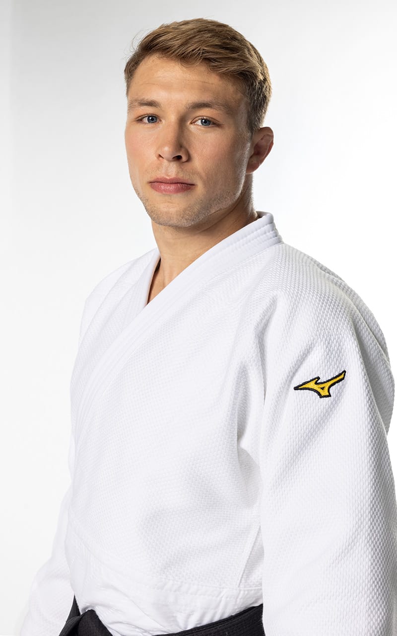 Combinaison de judo MIZUNO Yusho lll IJF blanche - tissu mixte 750g - Ensemble de judo professionnel veste de judo, pantalon de judo avec cordon de serrage
