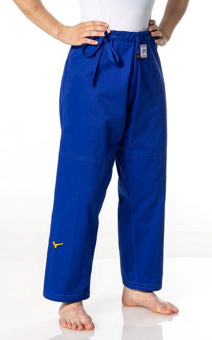 Combinaison de judo MIZUNO Yusho III IJF bleu - 750 g de tissu mixte - Ensemble de judo professionnel Veste de judo, pantalon de judo avec cordon de serrage