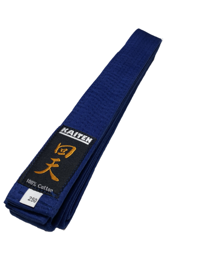Ceinture de Karaté KAITEN Bleue - Largeur 4 cm - Ceinture Bleue Coton - Longueur 230 à 350 cm