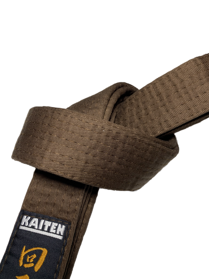 Ceinture de Karaté KAITEN Marron - Largeur 4 cm - Ceinture Coton Marron - Longueur 230 à 350 cm