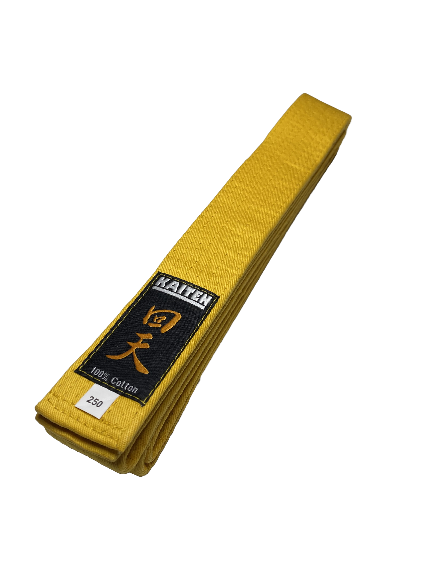 Ceinture de Karaté KAITEN Jaune - Largeur 4 cm - Ceinture Jaune Coton - Longueur 230 à 350 cm