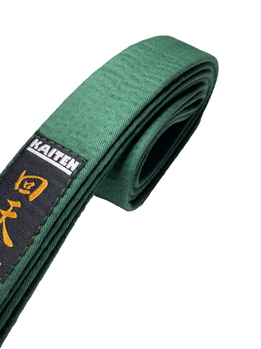 Ceinture de Karaté KAITEN Verte - Largeur 4 cm - Ceinture Verte Coton - Longueur 230 à 350 cm