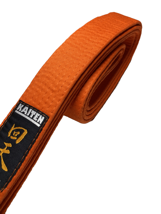 Ceinture de Karaté KAITEN Orange - Largeur 4 cm - Ceinture Coton Orange - Longueur 230 à 350 cm