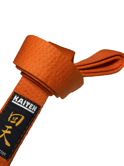 Ceinture de Karaté KAITEN Orange - Largeur 4 cm - Ceinture Coton Orange - Longueur 230 à 350 cm