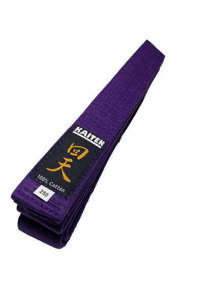 Ceinture de Karaté KAITEN Violette - Largeur 4 cm - Ceinture Coton Violette - Longueur 230 à 350 cm
