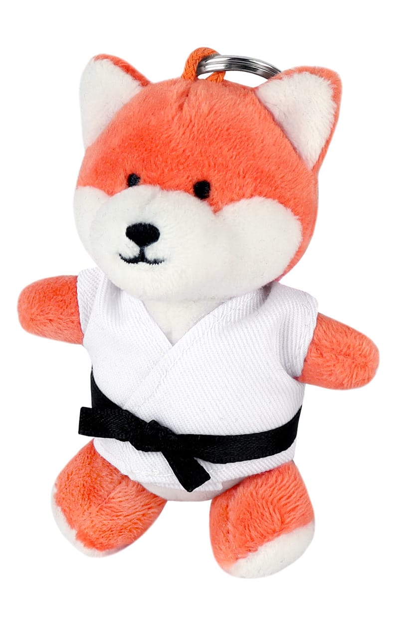 Porte-clés peluche arts martiaux 10 cm avec anneau (divers animaux au choix)