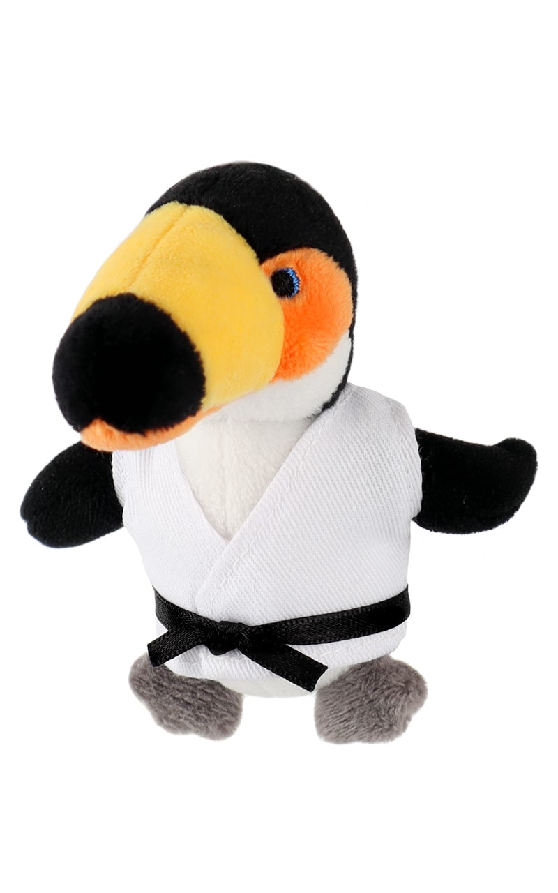 Porte-clés peluche arts martiaux 10 cm avec anneau (divers animaux au choix)
