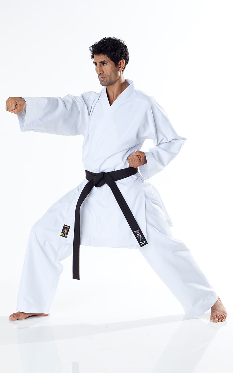 JKA KARATE GI, TOKAIDO TSUNAMI GOLD, combinaison de karaté 14oz blanche