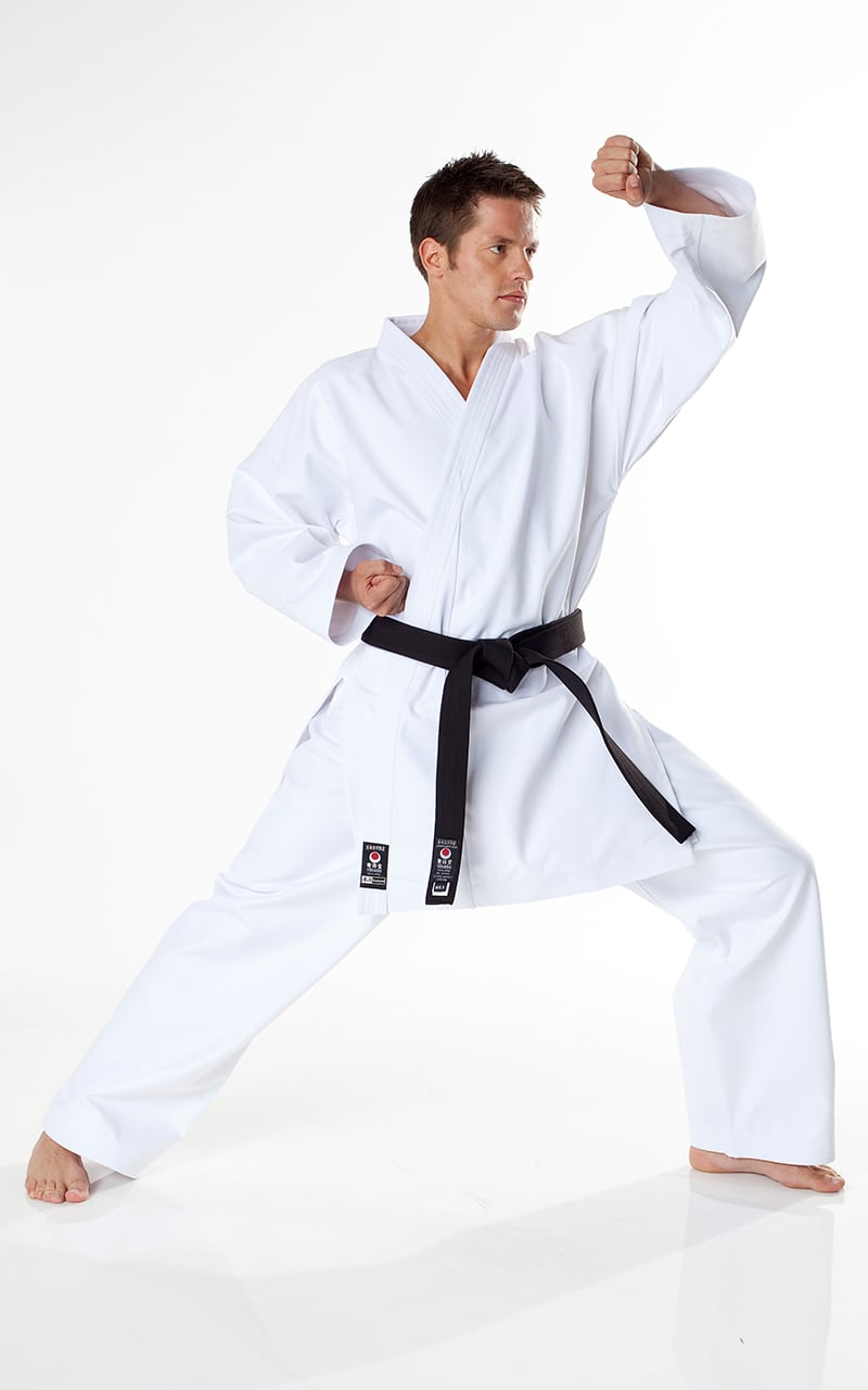 JKA KARATE GI, TOKAIDO TSUNAMI Argent, combinaison de karaté 12oz blanc