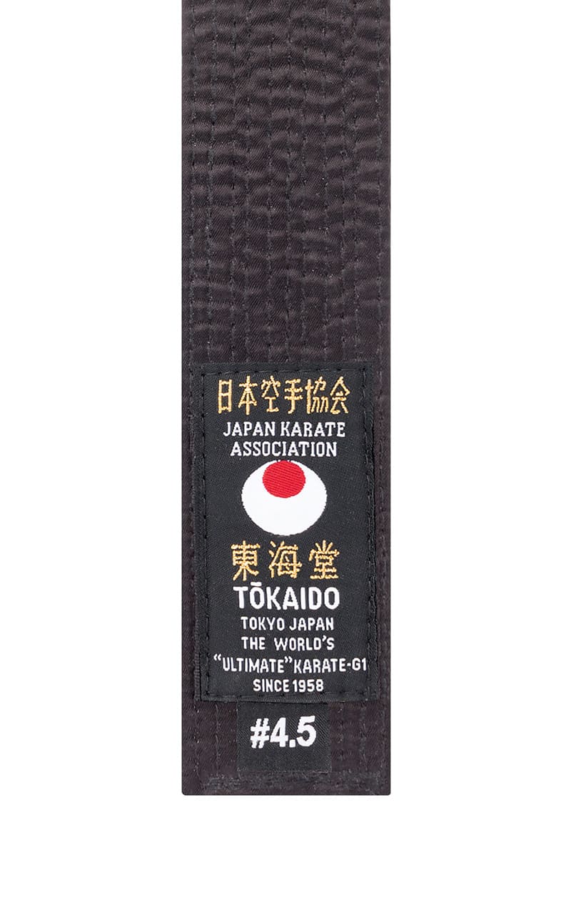Ceinture noire de karaté, TOKAIDO, soie artificielle 4,5 cm de large