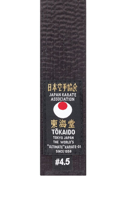 Ceinture noire de karaté, TOKAIDO, soie artificielle 4,5 cm de large