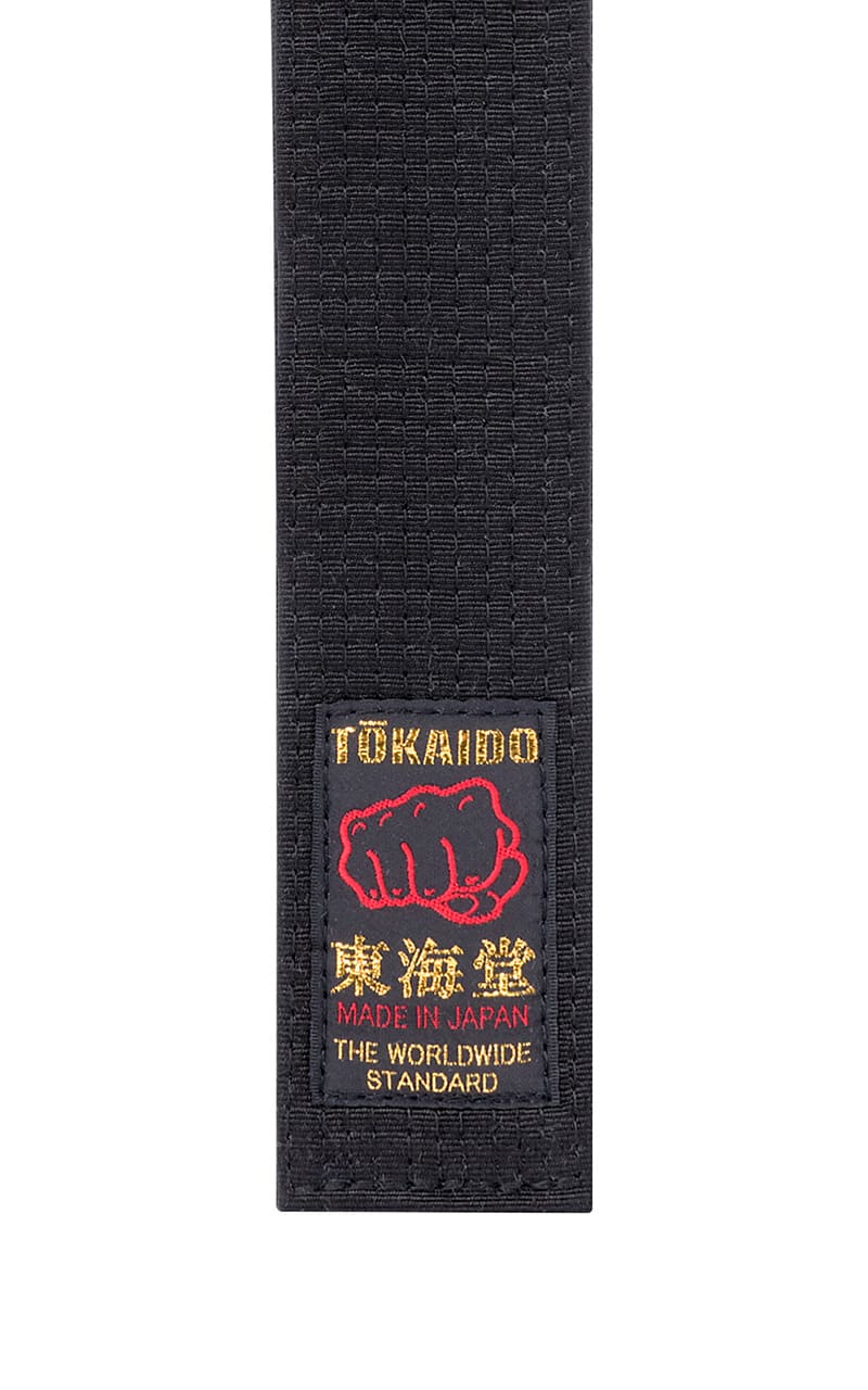 Ceinture noire de karaté, TOKAIDO, fabriquée au Japon, coton, noire, largeur 4,5 cm