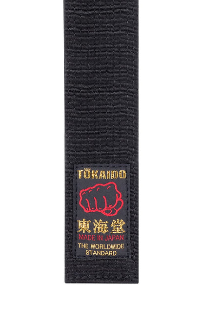 Ceinture noire de karaté, TOKAIDO, fabriquée au Japon, coton, noire, largeur 4,5 cm