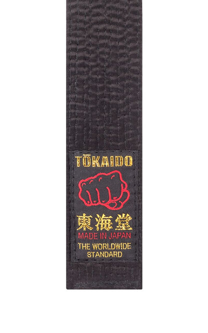 Ceinture noire de karaté, TOKAIDO, fabriquée au Japon, soie artificielle, noire, largeur 4,5 cm