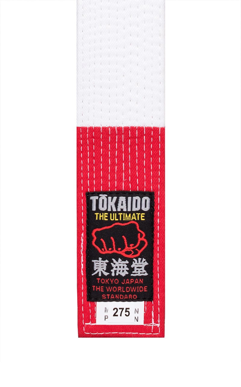 Ceinture de karaté Grandmaster, TOKAIDO Grandmaster rouge-blanc bloqué
