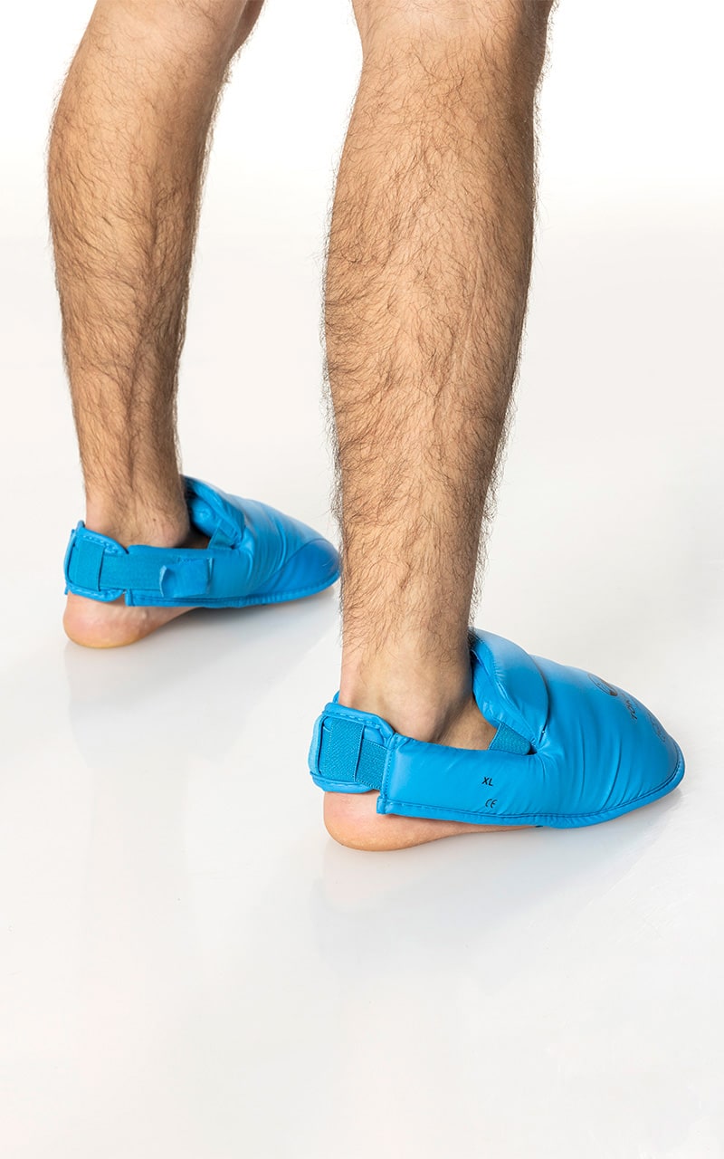 Protège-pieds de karaté, TOKAIDO, WKF, avec fermeture velcro - Bleu