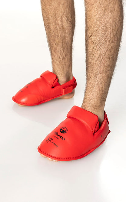 Protège-pieds de karaté, TOKAIDO, WKF, avec fermeture velcro - Rouge