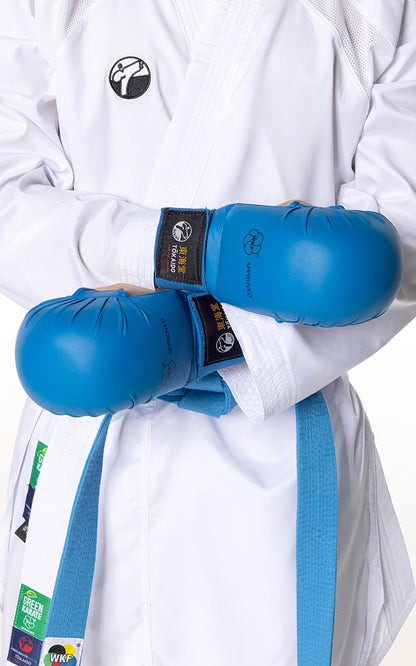 Protège-poings de karaté, TOKAIDO Junior, WKF - Bleu