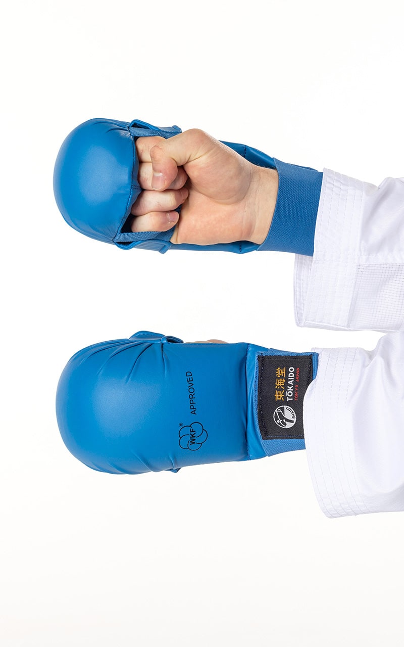 Protège-poings de karaté, TOKAIDO Junior, WKF - Bleu