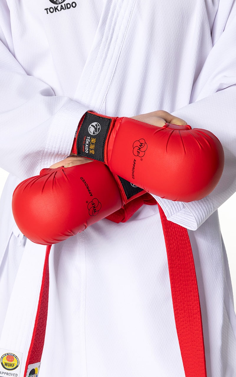 Protège-poignets de karaté, TOKAIDO Junior, WKF - rouge