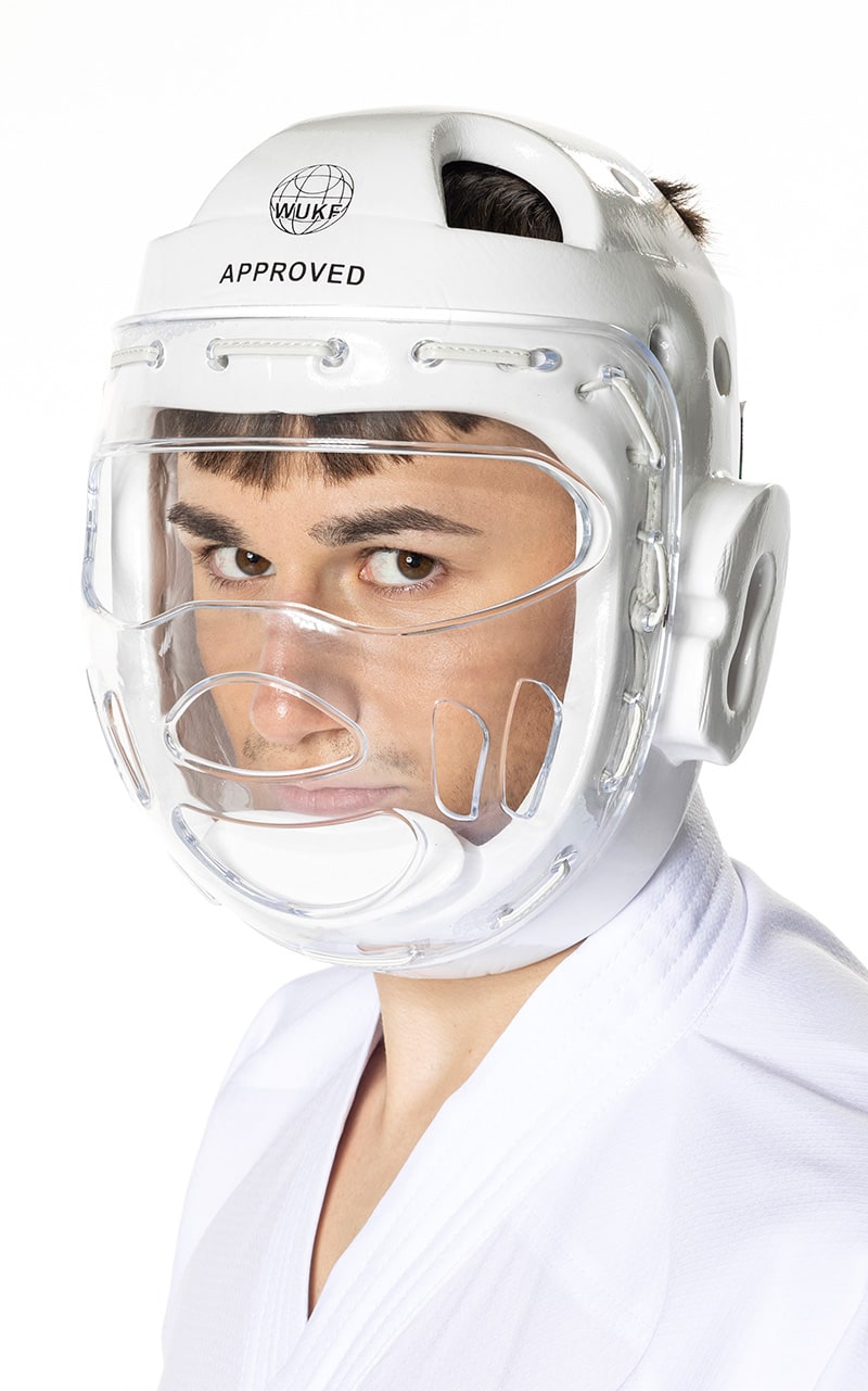 Casque de karaté TOKAIDO Junior, WUKF - Blanc