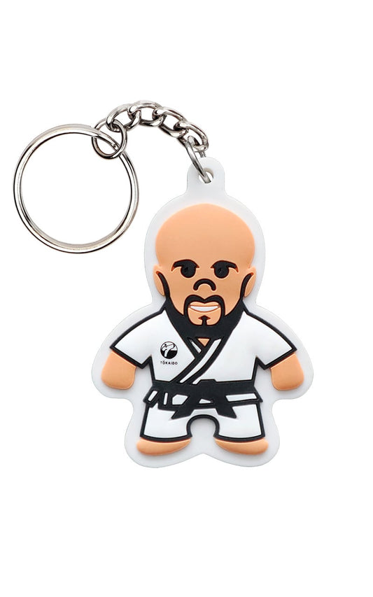 Pendentif Karaté ILJA, TOKAIDO Kata Man - porte-clés caoutchouc blanc