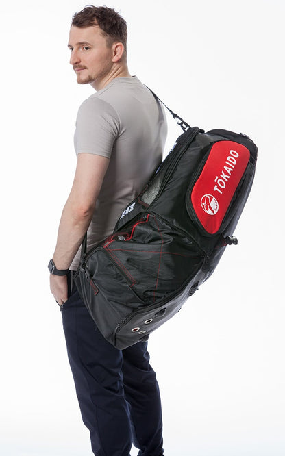 Sac de karaté multifonction, TOKAIDO Monster Bag PRO, couleur sac à dos noir/rouge