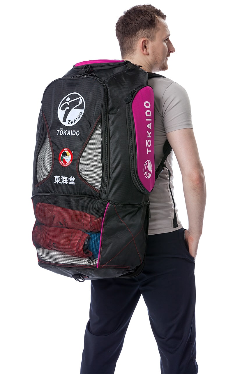 Sac de karaté multifonction, TOKAIDO Monster Bag PRO, couleur sac à dos noir/rouge