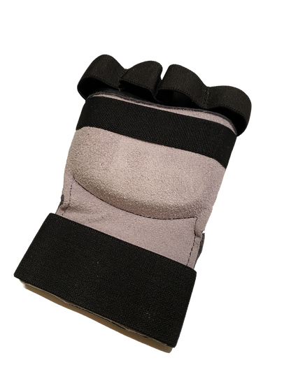 Protège-poings de karaté TEKKA BUDO, noir mat, mitaine en cuir véritable, passants pour les doigts avec bande élastique