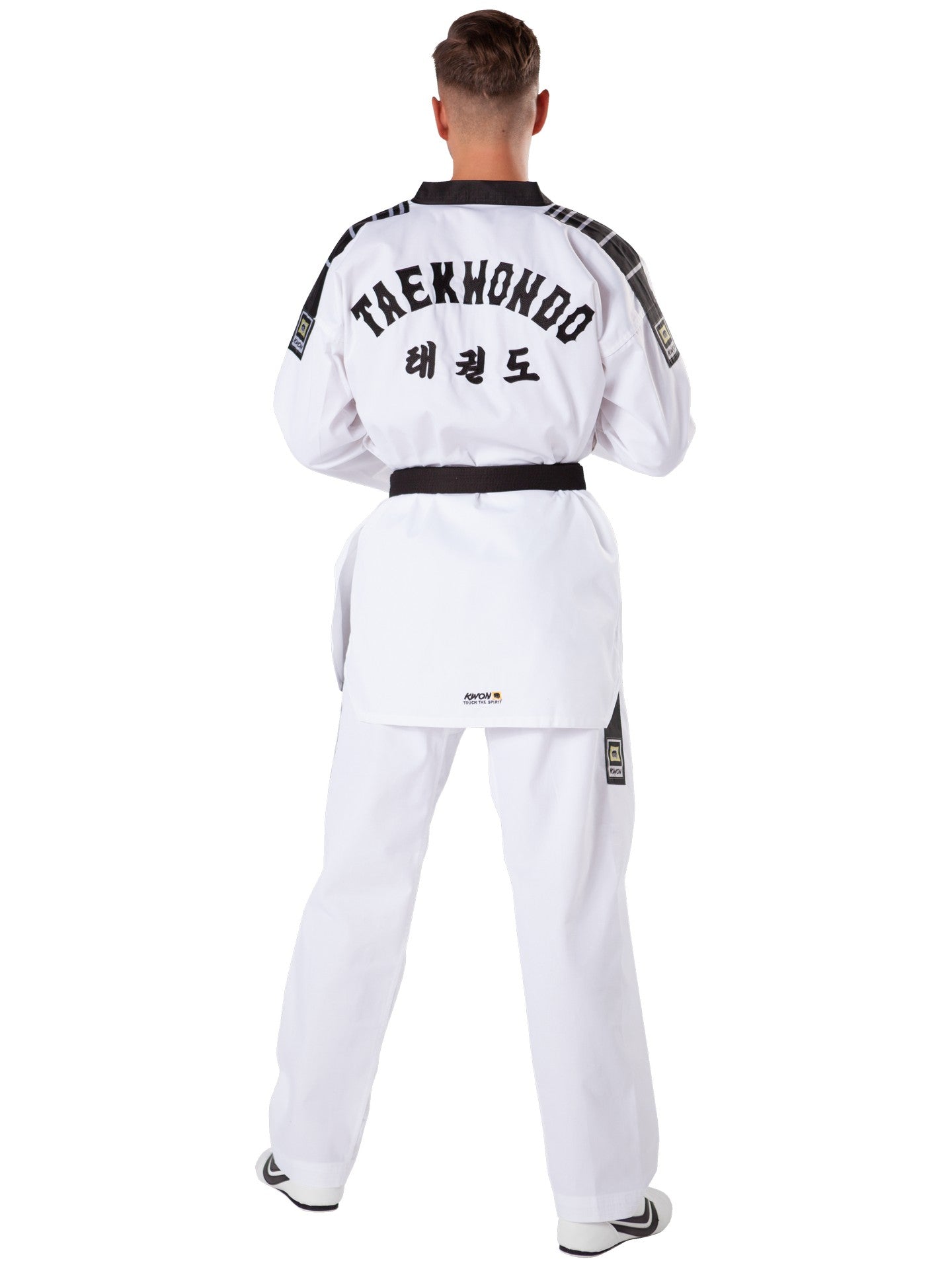 Uniforme de Taekwondo KWON (R) Grand Victory avec broderie au dos, revers noir