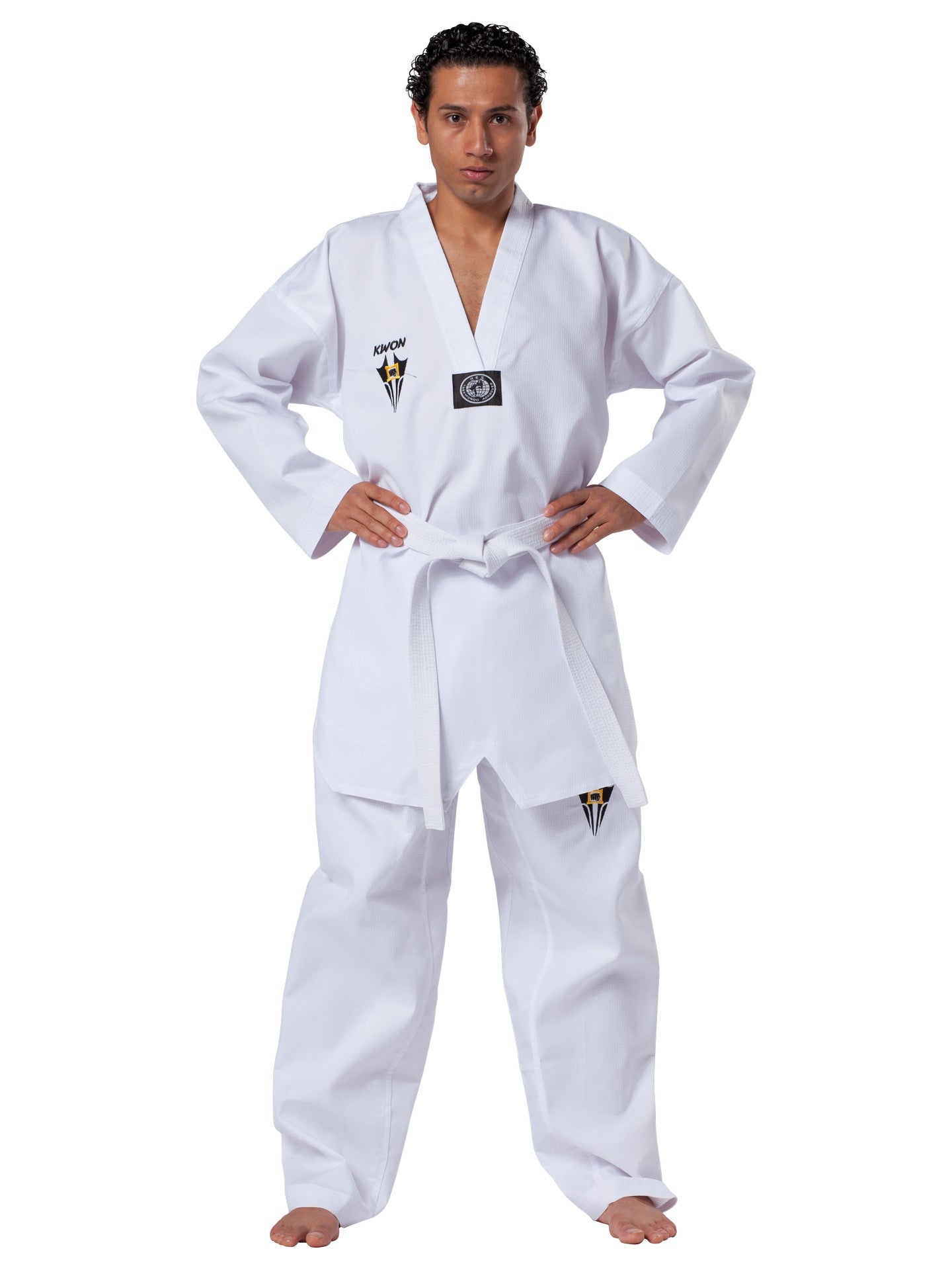 Combinaison de Taekwondo KWON (R) Starfighter à revers blanc