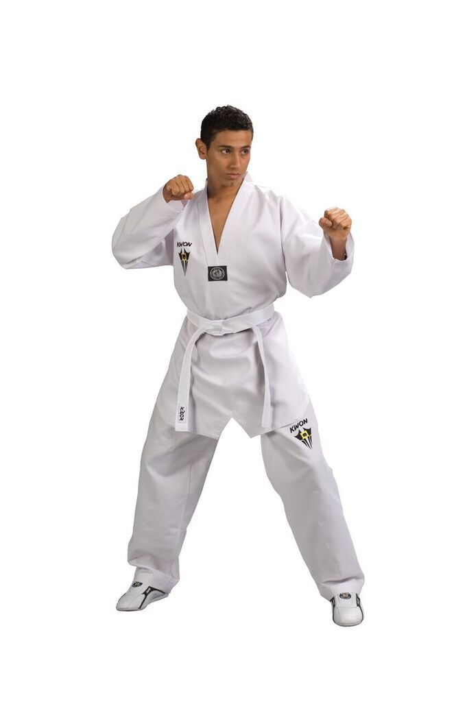 Combinaison de Taekwondo KWON (R) Starfighter à revers blanc