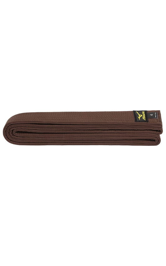 Ceinture de judo MIZUNO marron - 4,5 cm de large - Coton résistant