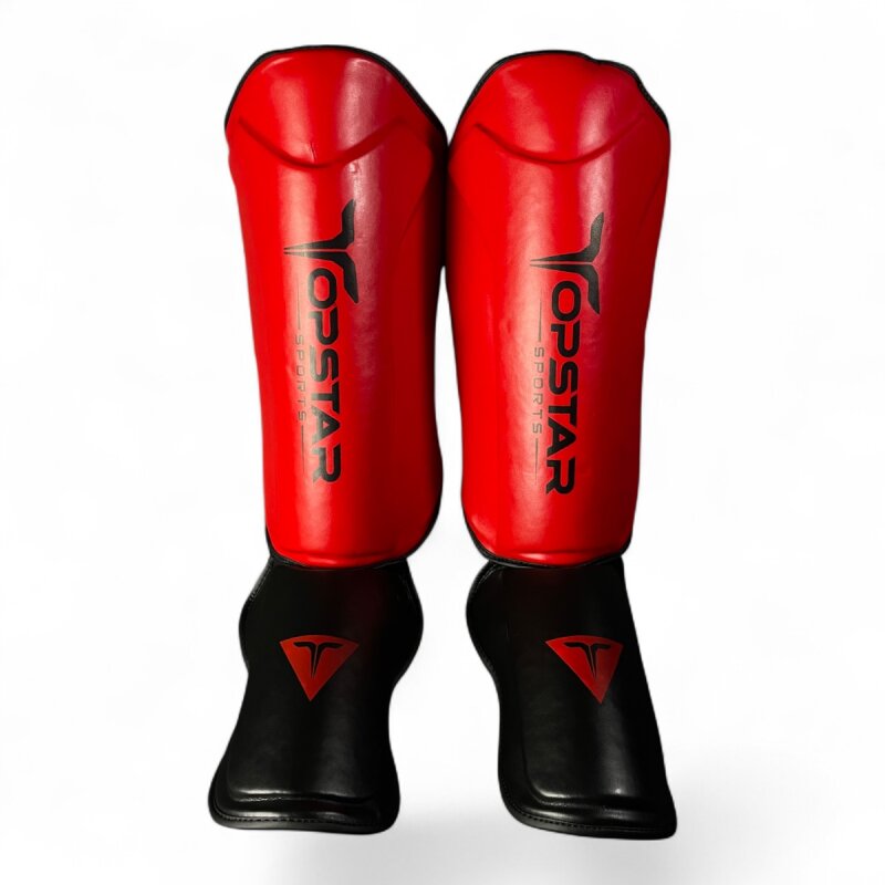 Schienbein-Spannschoner RED FURY Premium Schützer rot-schwarz